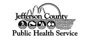 White rectangular logo Jefferson County Public Health Service.